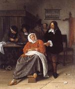 Jan Steen An Interior with a Man Offering an Oyster to a Woman china oil painting reproduction